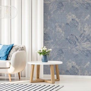 Blue abstract wallpaper, removable wallpaper, peel and stick wallpaper, temporary wallpaper, custom wallpaper, home decor