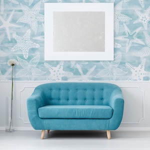 Starfish wallpaper, sea life wallpaper, peel and stick, temporary wallpaper, wall decor, removable or traditional wallpaper