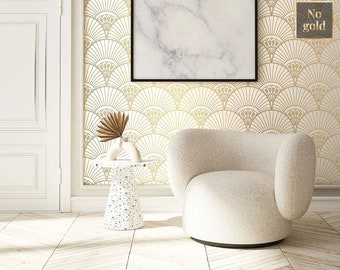 Elegant art deco wallpaper, repositionable, peel and stick, abstract pattern wallpaper, wallpaper roll, wall decor