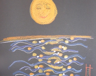 Månen vid havet, originalteckning