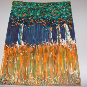 Original drawing autumn forest picture, autumn colors magic
