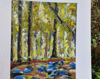 Atmosphere Forest, Original Acrylzeichnung oder Kunstdruck