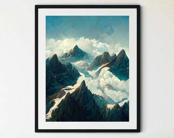 Rocky Mountain Print, Rocky Mountains Canada Wall Art Print, Rocky Mountain Art, Rocky Mountains Poster, Canadian Rockies Print
