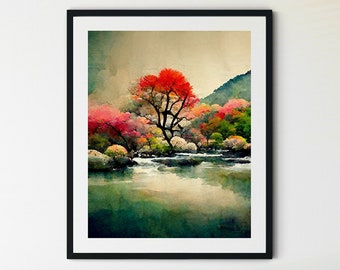 Arashiyama Print, Kyoto Wall Art, Kyoto Japan Print, Kyoto Travel Poster, Japanese Art Print, Japanese Wall Art, Japan Wall Art, Japan Print