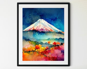 Mount Fuji Print, Japanese Art Print, Mount Fuji Poster, Japan Wall Art, Travel Wall Art, Japan Print, Mount Fuji Artwork, Mountain Wall Art