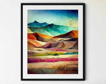 Desert Print, Desert Wall Art, Desert Art Print, Desert Printable, Desert Landscape, Wilderness Poster, Boho Art Prints, Bohemian Wall Art