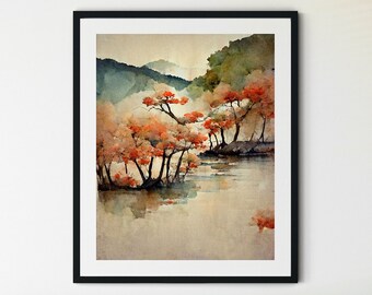 Arashiyama Print, Kyoto Wall Art, Kyoto Japan Print, Kyoto Travel Poster, Japanese Art Print, Japanese Wall Art, Japan Wall Art, Japan Print