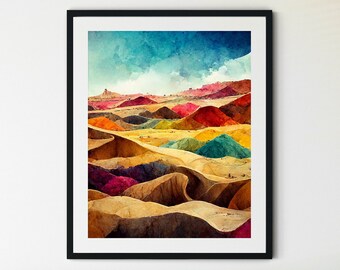 Desert Print, Desert Wall Art, Desert Art Print, Desert Printable, Desert Landscape, Wilderness Poster, Boho Art Prints, Bohemian Wall Art