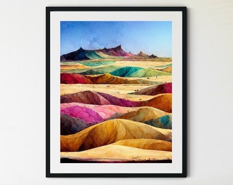 Desert Print, Desert Wall Art, Desert Art Print, Desert Printable, Desert Landscape, Wilderness Poster, Boho Art Prints, Bohemian Wall Art