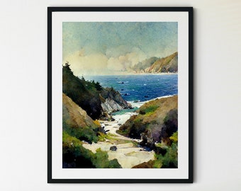 Big Sur Print, Big Sur California Art Print, Big Sur Wall Art, Ocean Wall Art, Big Sur California Print, Big Sur National Forest Print
