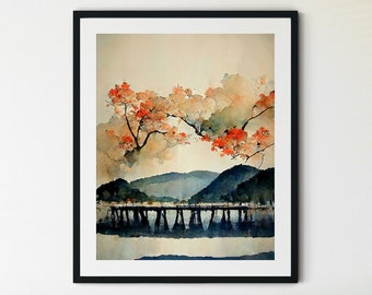 Arashiyama Print, Kyoto Wall Art, Kyoto Japan Print, Kyoto Travel Poster, Japanese Art Print, Japanese Wall Art, Japan Wall Art, Japan Print