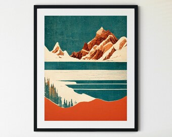Moraine Lake Watercolor Print, Moraine Lake Print, Banff National Park Print, Banff National Park Poster, Lake Painting, Lake Artwork