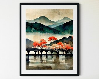 Arashiyama Print, Kyoto Wall Art, Kyoto Japan Print, Kyoto Travel Poster, Japanese Art Print, Japanese Wall Art, Japan Wall Art, Japan Print