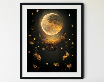 Firefly Print, Night Sky Print, Firefly Art, Beautiful Night Sky, Night Sky Wall Art, Forest Art, Forest Prints, Woodland Art, Arte Mágico