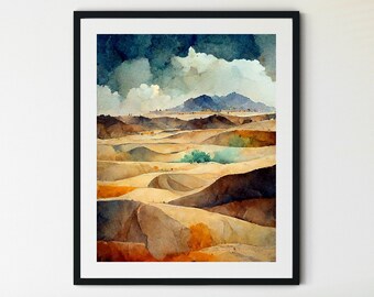 Desert Print, Desert Wall Art, Desert Art Print, Desert Printable, Desert Landscape, Wilderness Poster, Boho Art Prints, Bohemian Wall Art