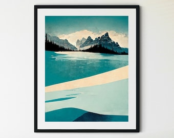 Moraine Lake Watercolor Print, Moraine Lake Print, Banff National Park Print, Banff National Park Poster, Lake Painting, Lake Artwork