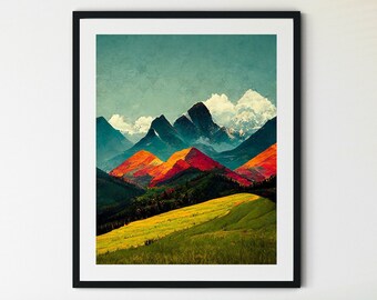 Rocky Mountain Print, Rocky Mountains Canada Wall Art Print, Rocky Mountain Art, Rocky Mountains Poster, Canadian Rockies Print