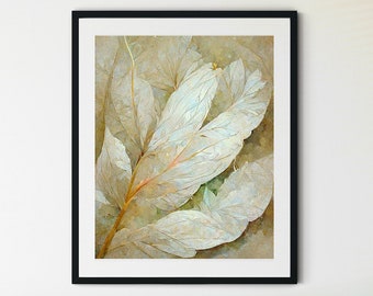 Leaf Art, Botanical Print, Watercolor Botanical Print, Leaf Wall Art, Plant Poster, Foliage Greenery, Fall Leaf Print, Leaf Printable
