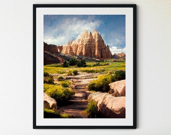 Capitol Reef National Park Print, Capitol Reef National Park Travel Poster, Subpar Parks Poster, Capitol Reef Painting, Capitol Reef Art