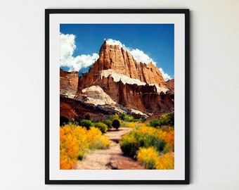 Capitol Reef National Park Print, Capitol Reef National Park Travel Poster, Subpar Parks Poster, Capitol Reef Painting, Capitol Reef Art