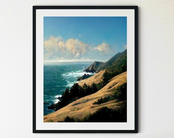 Big Sur Print, Big Sur California Art Print, Big Sur National Forest Print, Big Sur Wall Art, Ocean Wall Art, Big Sur California Print