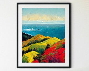 Big Sur Print, Big Sur California Art Print, Big Sur Wall Art, Big Sur California Print, Ocean Wall Art, Big Sur National Forest Print