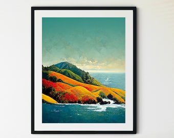 Big Sur Print, Big Sur California Art Print, Big Sur Wall Art, Big Sur California Print, Ocean Wall Art, Big Sur National Forest Print