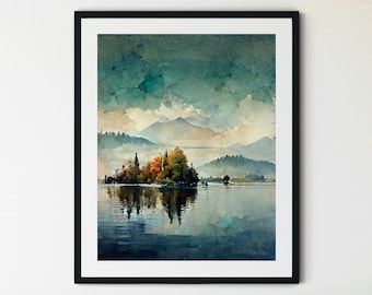 Lake House Wall Art, Lake House Decor, Lake House Art, Lake Life Wall Art, Lakehouse Wall Art, Lake House Painting, Neutral Lake Picture