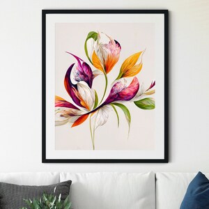 Wildflowers Print Botanical Home Decor, Wall Decor, Leaf Print, Botanical Home Decor, Green Plants Wall Art, Plant Poster, Foliage Greenery