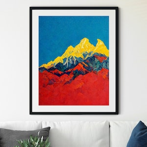 Himalayas Print, Nanga Parbat Art Print, Everest Nepal Print, Trekking Print, Fairy Meadows Landscape, Travel Print, Mountain Climbing Print