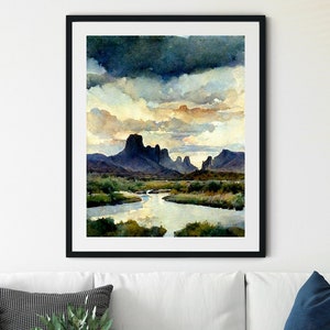 Big Bend National Park Print, West Texas Desert Landscape Art, Big Bend Poster, Big Bend Wall Art, Big Bend Country, West Texas Art
