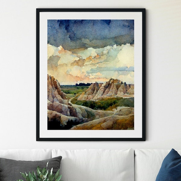 Badlands National Park Poster, Badlands Print, Badlands National Park Travel Poster, South Dakota Parks, South Dakota Poster, Badlands Art