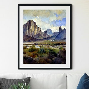 Big Bend National Park Print, West Texas Desert Landscape Art, Big Bend Poster, Big Bend Wall Art, Big Bend Country, West Texas Art