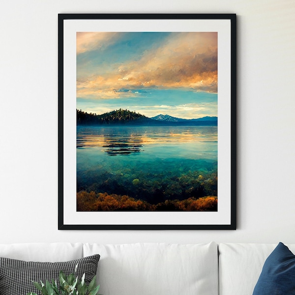 Lake Tahoe Print, Lake Tahoe Wall Art, Lake Tahoe Poster, Lake Tahoe Art, Lake Tahoe Printable, Lake Tahoe Vintage Style Travel Poster Print