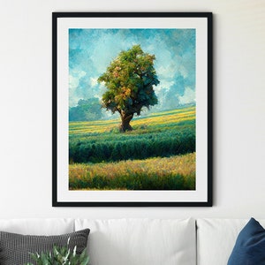 Live Oak Tree Print, Oak Tree Painting, Printable Trees, Oak Print, Tree Art, Farmhouse Art, Oak Tree Photo Print, Vintage Tree Print