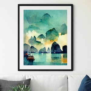 Vietnam Ha Long Bay Print, Ha Long Bay Print Wall Art, Vietnam Travel Print, Vietnamese Art Print, Vietnam Wall Decor, Vietnam Photo