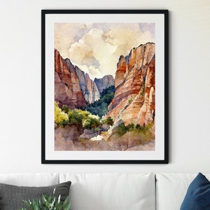 Zion Canyon Print, National Park Print, Boho Western Decor, Zion Canyon Poster, Southwest Desert Print, Zion National Park, Desert Printable