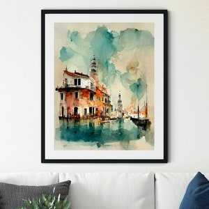 Venice Art Print, Venice Wall Art, Venice Poster Art, Venice Art, Venice Travel Poster, Venice Print, Italy Art, Italy City Print