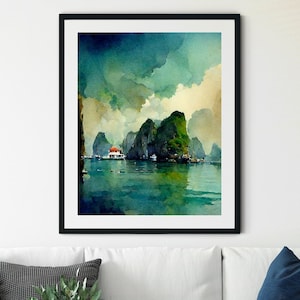 Vietnam Ha Long Bay Print, Ha Long Bay Print Wall Art, Vietnam Travel Print, Vietnamese Art Print, Vietnam Wall Decor, Vietnam Photo