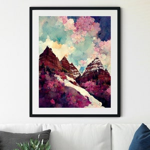 Maroon Bells Print, Colorado Wilderness Print, Maroon Bells Art, Colorado Landscape, Mountain Wall Art, Aspen Wall Art, Mountain Art