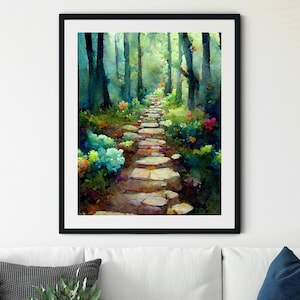 WaldWeg Druck, Wald Wandkunst, Wald Poster, Abenteuer Kunstdruck, Wald Aquarell, Wald Wandkunst, WaldWandkunst, Waldahorn Weg Druck, Wildnis Kunst