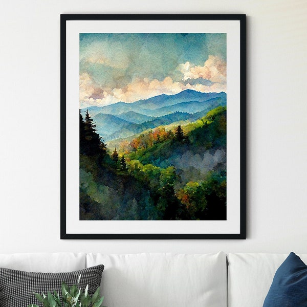 Great Smoky Mountains Print, Smoky Mountains Wall Art, Great Smoky Mountains Poster, Smoky Mountains Art, Smoky Mountains Printable