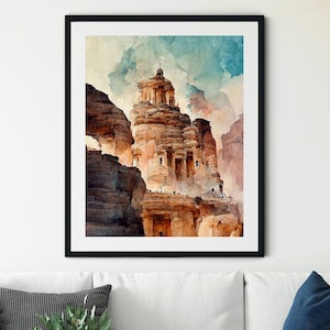 Petra Jordan Travel Print, Vintage Reise Poster, Jordan Petra Travel Print, Wahrzeichen Print, Wonders of the World Poster, Travel Prints