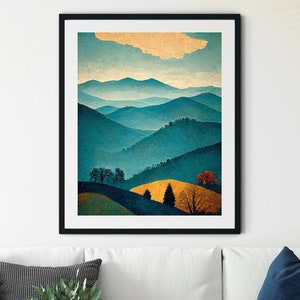 Blue Ridge Mountains Print, Blue Ridge Parkway Print, Blue Ridge Mountain Wall Art, Mountain Print, Mountain Home Decor, Mountain Art Print