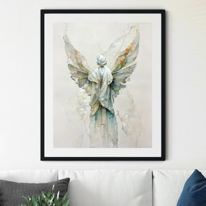 Angel Artwork Print, Guardian Angel Print, Spiritual Gift, Angel Wings, Angel Wall Decor, Original Angel Art, Guardian Angel Art