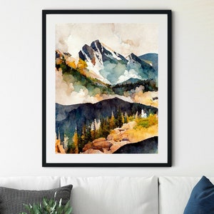 Rocky Mountain Print, Rocky Mountains Canada Wall Art Print, Rocky Mountain Art, Rocky Mountains Poster, Canadese Rockies Print