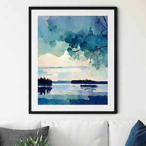 Lake Life Wall Art, Finland Print Poster, Finland Travel Print, Finland Poster, Lake House Decor, Lake House Wall Art, Lake House Art