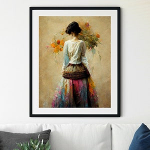 Peasant Woman Portrait Print, Moody Woman Portrait, Portrait Painting, Woman Painting, Vintage Portrait Painting, French Portrait Painting