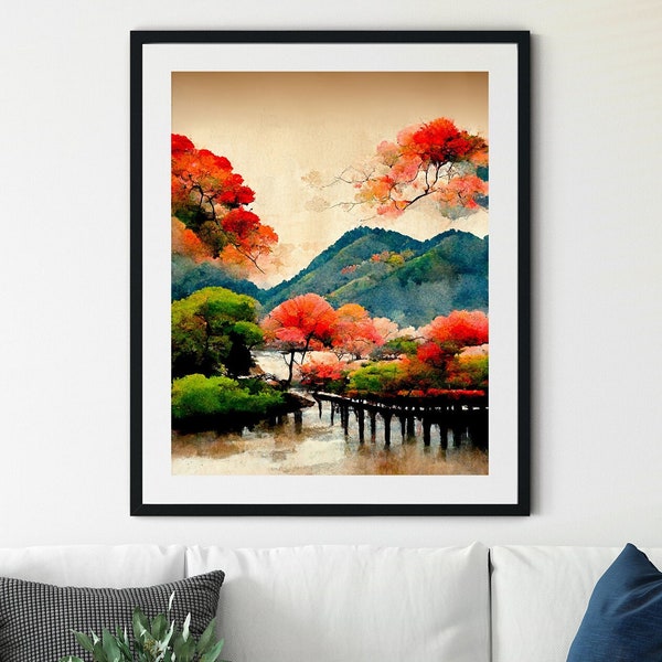 Arashiyama Print, Kyoto Wall Art, Kyoto Japan Print, Kyoto Travel Poster, Japanese Art Print, Japanese Wall Art, Japan Wall Art, Japan Print