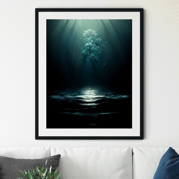 Dark Ocean Print, Ocean Wave Wall Art, Calming Ocean Prints, Coastal Wall Art, Surf Wall Art, Surf Art, Water Decor, Deep Sea Prints